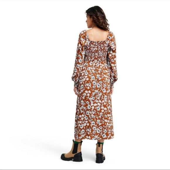 NWT La Ligne for Target Floral Smocked Bodice Midi Dress - Picture 2 of 4